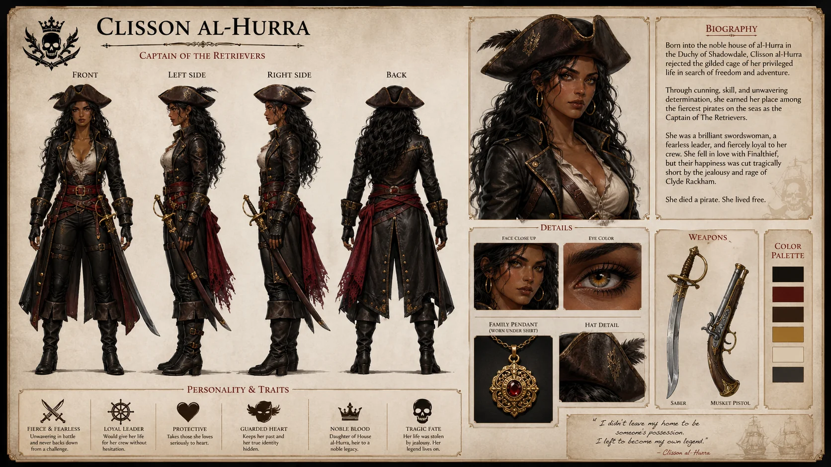 Clisson al-Hurra character sheet