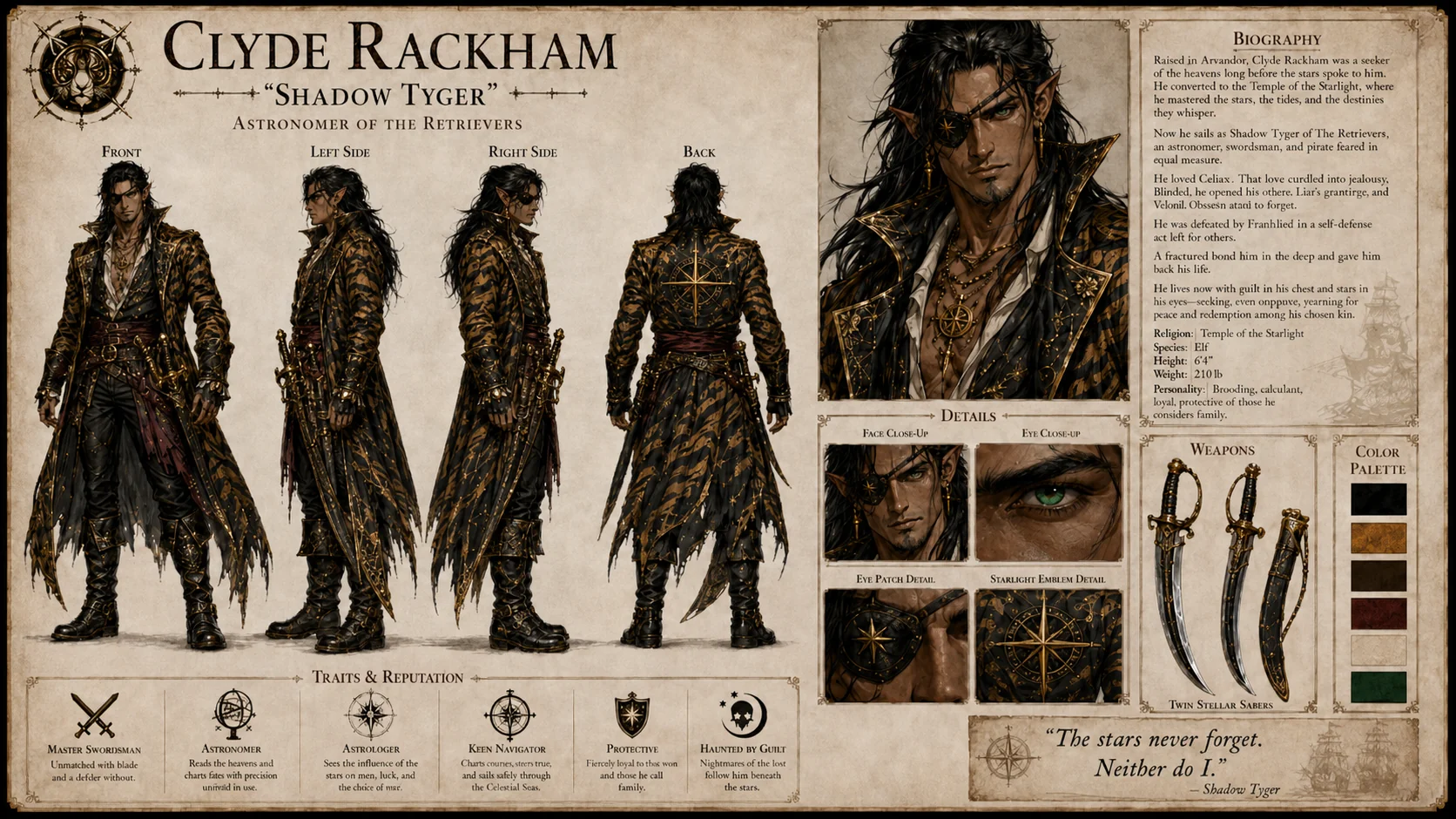 Clyde Rackham character sheet