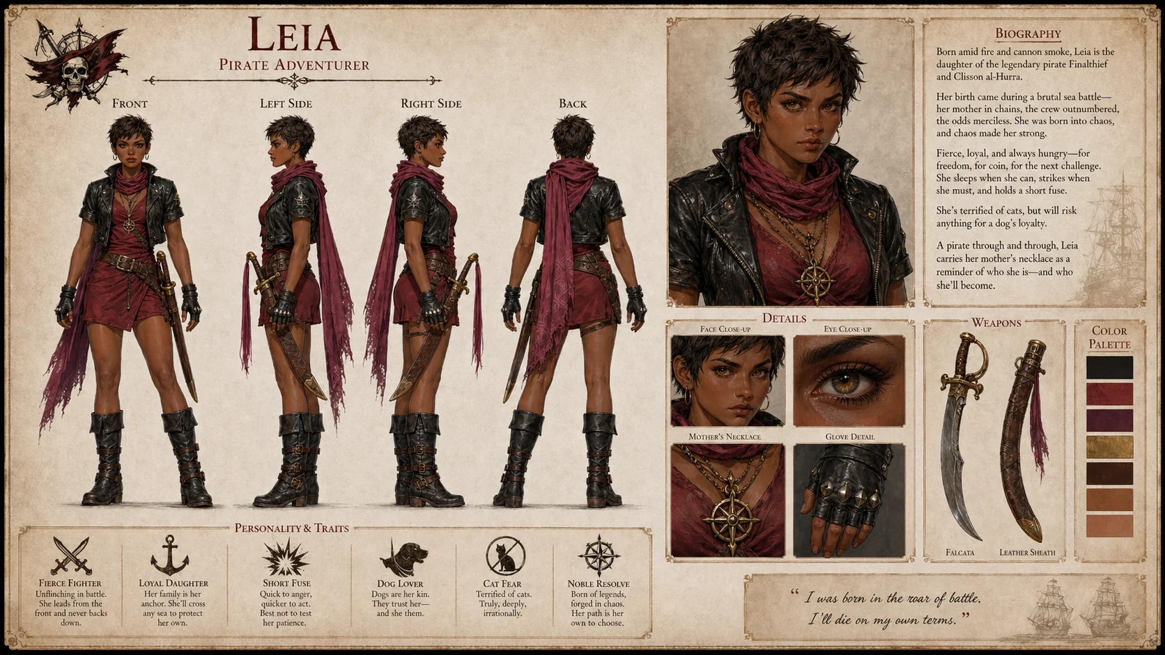 Leia character sheet